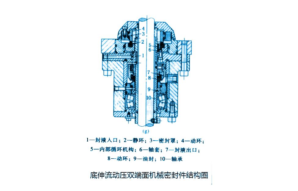 底伸流動(dòng)壓雙端面機(jī)械密封件結(jié)構(gòu)圖