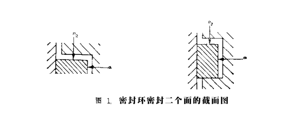 密封環(huán)密封二個(gè)面的截面圖