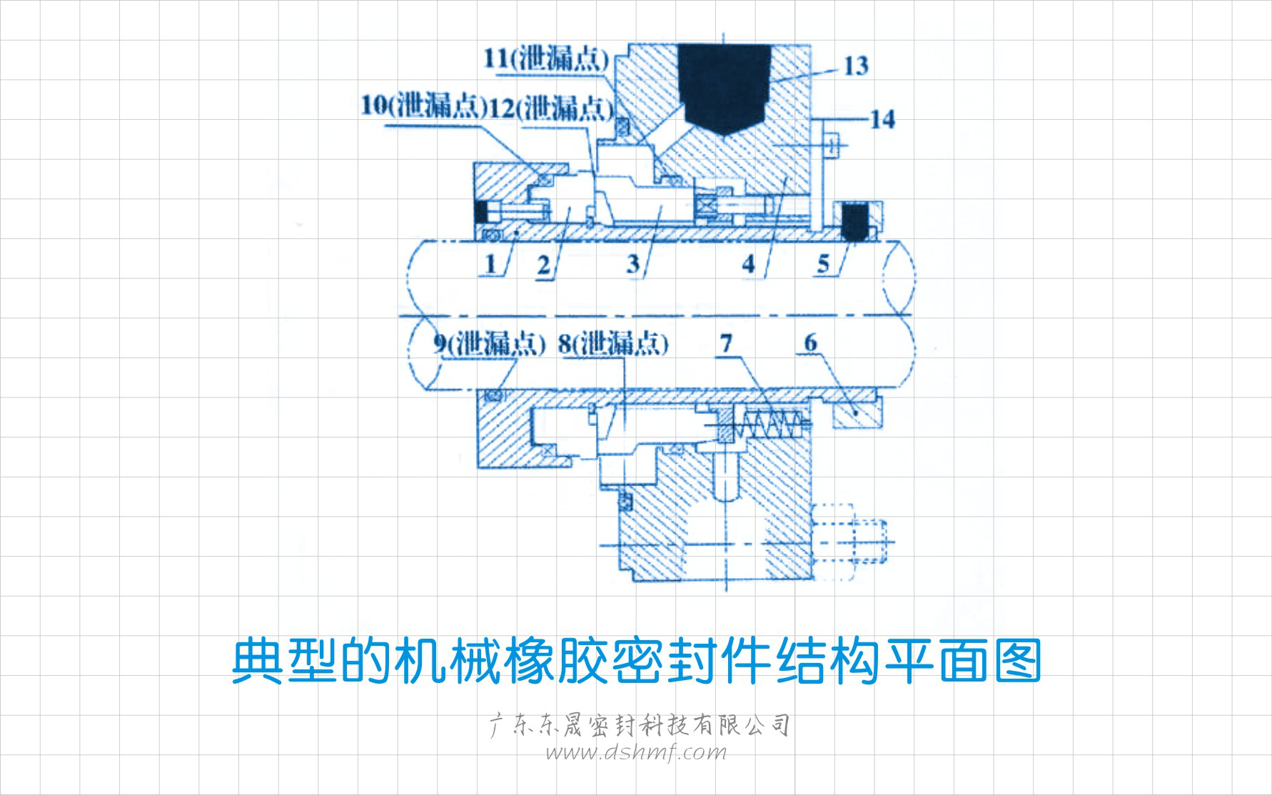 典型的機械橡膠密封件結(jié)構(gòu)平面圖