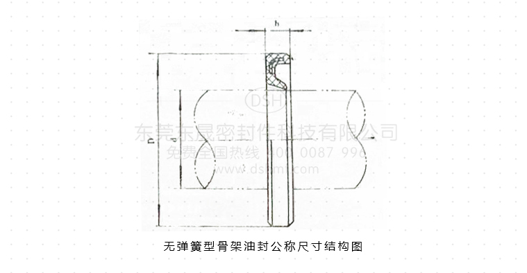 無(wú)彈簧型骨架橡膠油封結(jié)構(gòu)圖