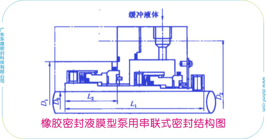 橡膠密封件液膜型泵用串聯(lián)式密封件結(jié)構(gòu)圖