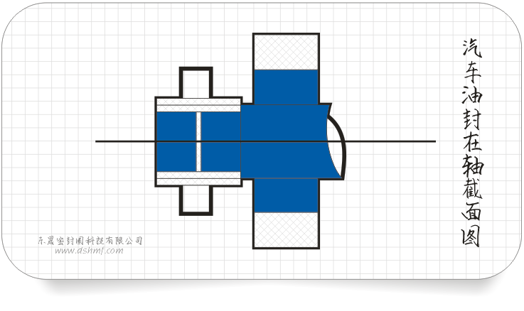 汽車油封的軸截面圖